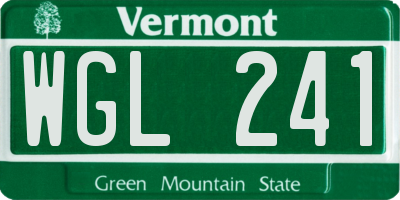 VT license plate WGL241