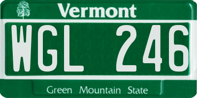 VT license plate WGL246