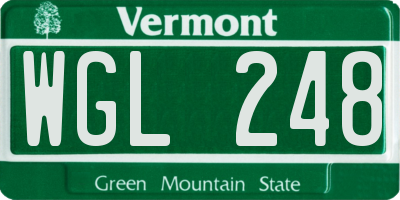VT license plate WGL248