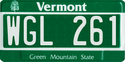 VT license plate WGL261