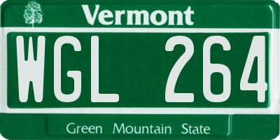 VT license plate WGL264