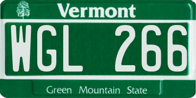 VT license plate WGL266