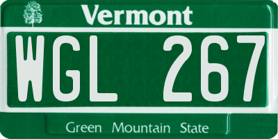 VT license plate WGL267