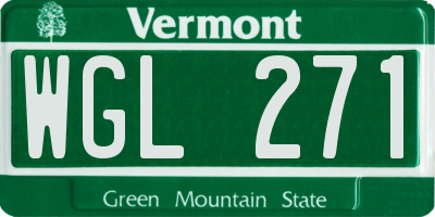 VT license plate WGL271