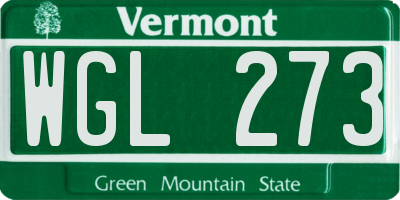 VT license plate WGL273