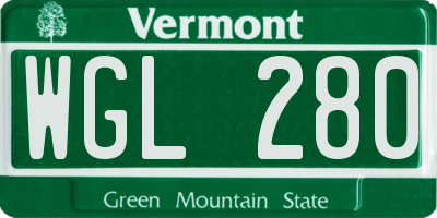 VT license plate WGL280