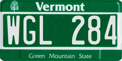 VT license plate WGL284