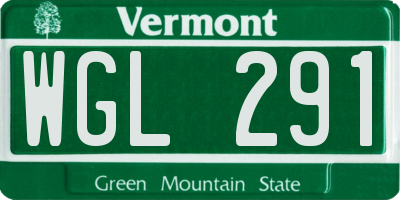 VT license plate WGL291