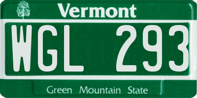 VT license plate WGL293