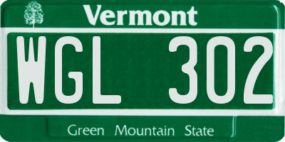 VT license plate WGL302