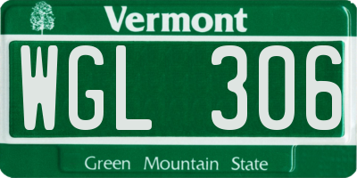 VT license plate WGL306