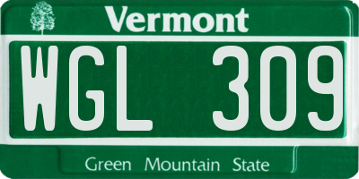 VT license plate WGL309