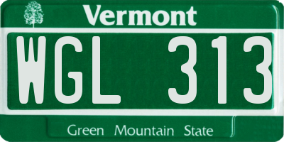 VT license plate WGL313
