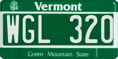 VT license plate WGL320