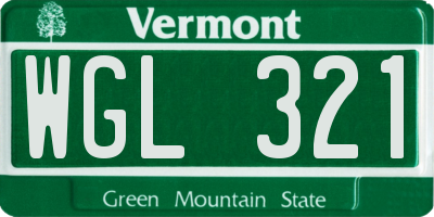VT license plate WGL321