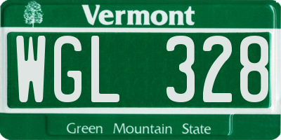 VT license plate WGL328