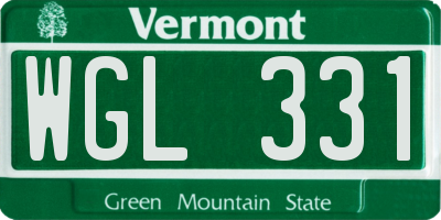 VT license plate WGL331
