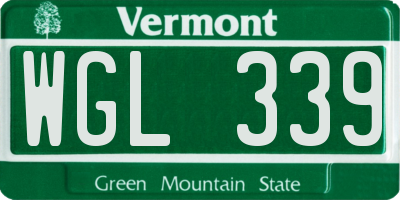 VT license plate WGL339
