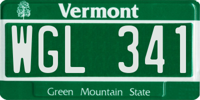 VT license plate WGL341