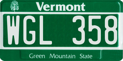 VT license plate WGL358