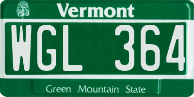VT license plate WGL364