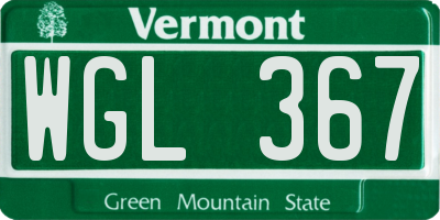 VT license plate WGL367