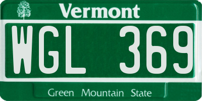 VT license plate WGL369