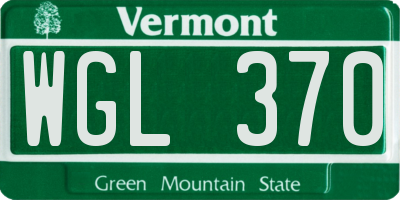 VT license plate WGL370