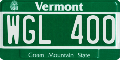 VT license plate WGL400