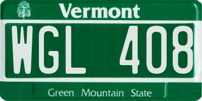 VT license plate WGL408