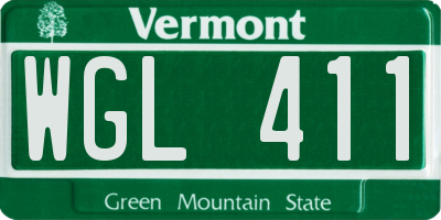 VT license plate WGL411