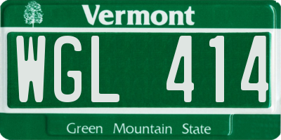 VT license plate WGL414