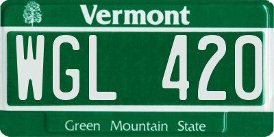 VT license plate WGL420