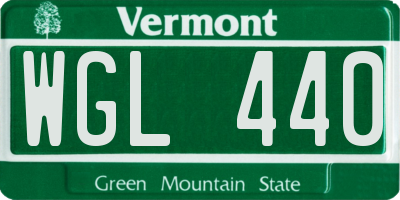 VT license plate WGL440