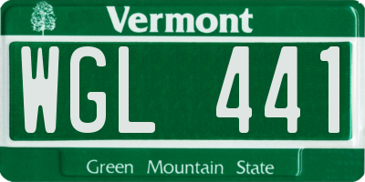 VT license plate WGL441