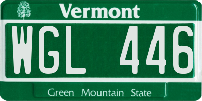 VT license plate WGL446