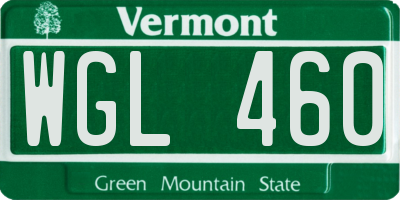 VT license plate WGL460