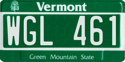 VT license plate WGL461
