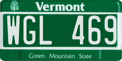 VT license plate WGL469