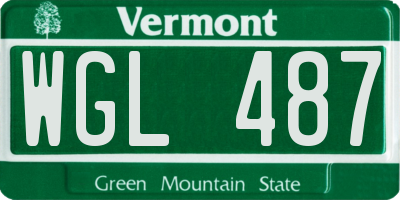 VT license plate WGL487