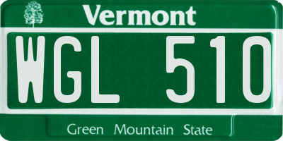 VT license plate WGL510