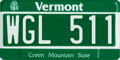 VT license plate WGL511