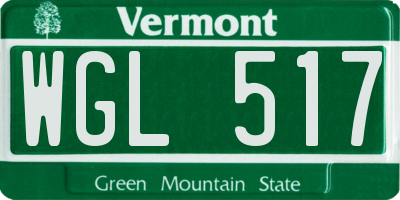 VT license plate WGL517