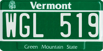 VT license plate WGL519