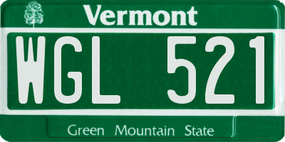 VT license plate WGL521