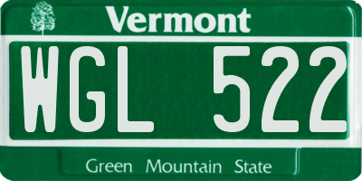 VT license plate WGL522