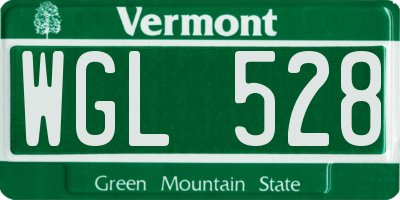 VT license plate WGL528