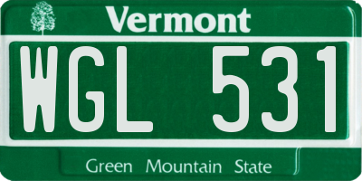 VT license plate WGL531