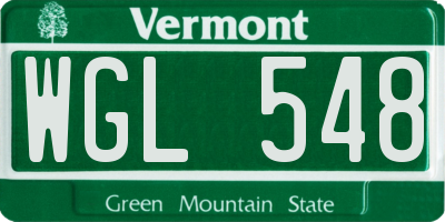 VT license plate WGL548