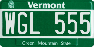 VT license plate WGL555